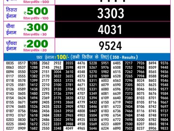 Rajshree Shukra Weekly lottery 09.00PM 31.07.2026