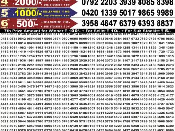 Dear 50 lottery Result 14.07.2026 6:30PM