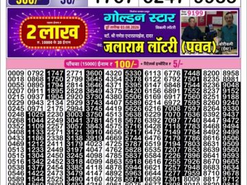 Golden Star Friday lottery 08.30PM 07.08.2026