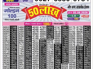 Golden Star Sunday Weekly lottery 08.30PM 02.08.2026