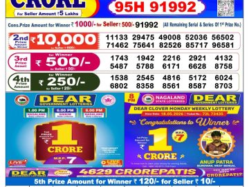 Rajshree 10 Evening lottery 05.40 PM 01.08.2026