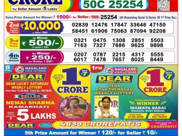 Dear lottery 8 PM Result 03.08.2026