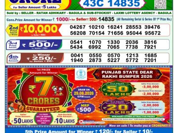 Dear lottery 1 PM Result 05.08.2026