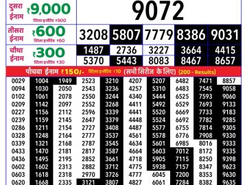 Rajshree Tuesday Weekly lottery 08.00PM 11.08.2026