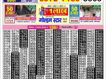Golden Star Thursday lottery 08.30PM 13.08.2026