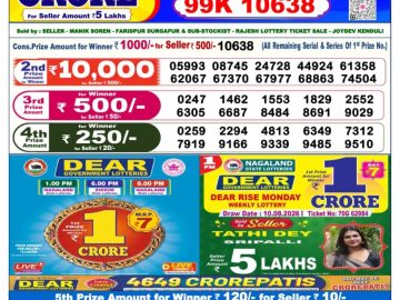 Dear lottery 6 PM Result 14.08.2026