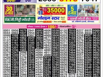 Golden Star Tuesday lottery 08.30PM 18.08.2026