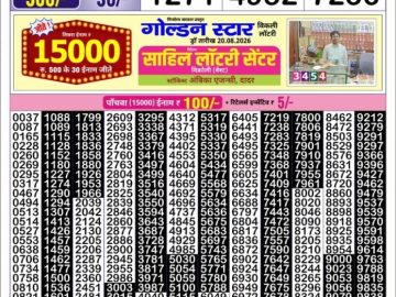 Golden Star Friday Weekly lottery 08.30PM 21.08.2026