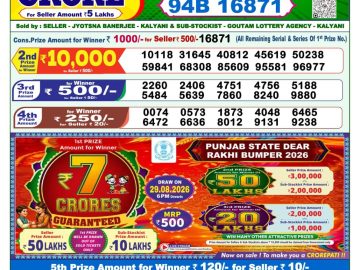 Dear lottery 1 PM Result 22.08.2026