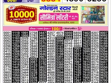 Golden Star Saturday Weekly lottery 08.30PM 29.08.2026