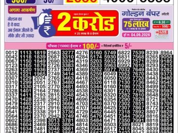 Golden Star Sunday Weekly lottery 08.30PM 30.08.2026