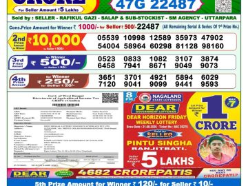 Dear lottery 1 PM Result 31.08.2026