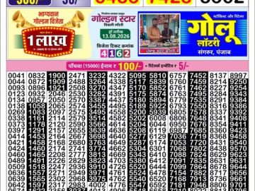 Golden Star Friday lottery 08.30PM 14.08.2026