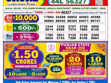 Dear lottery 8 PM Result 11.08.2026