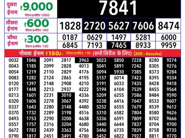Rajshree Sunday Weekly lottery 08.00PM 06.09.2026