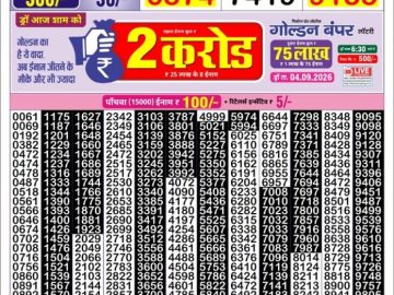 Golden Star Thursday Weekly lottery 08.30PM 03.09.2026