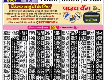 Golden Star Sunday Weekly lottery 08.30PM 06.09.2026