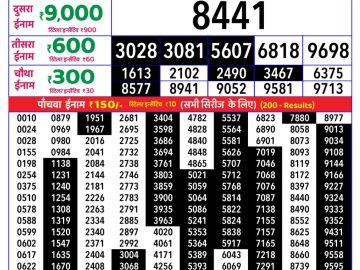 Rajshree Monday Weekly lottery 08.00PM 07.09.2026
