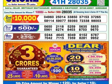 Dear lottery 1 PM Result 10.09.2026