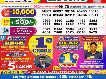 Dear lottery 8 PM Result 17.09.2026