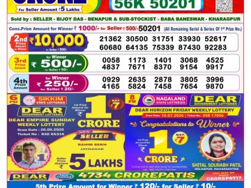 Dear lottery 8 PM Result 29.09.2026