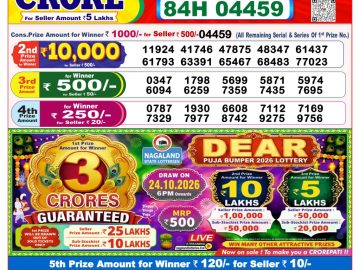 Dear lottery 8 PM Result 03.10.2026