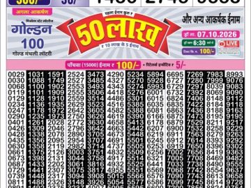 Golden Star Saturday lottery 08.30PM 03.10.2026