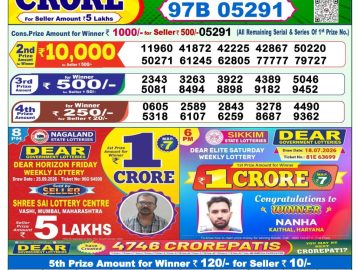 Dear lottery 1 PM Result 06.10.2026