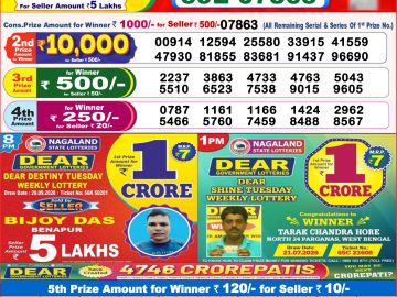 Dear lottery 8 PM Result 07.10.2026