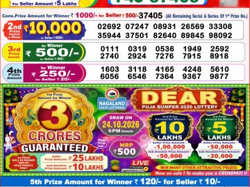 Dear lottery 8 PM Result 12.10.2026
