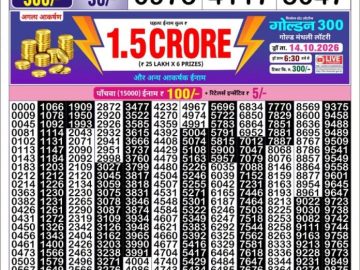 Golden Star Monday Weekly lottery 08.30PM 12.10.2026