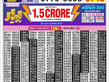 Golden Star Tuesday Weekly lottery 08.30PM 13.10.2026