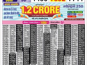 Golden Star Saturday Weekly lottery 08.30PM 24.10.2026