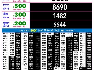 Rajshree Mangal Weekly lottery 09.00PM 27.10.2026